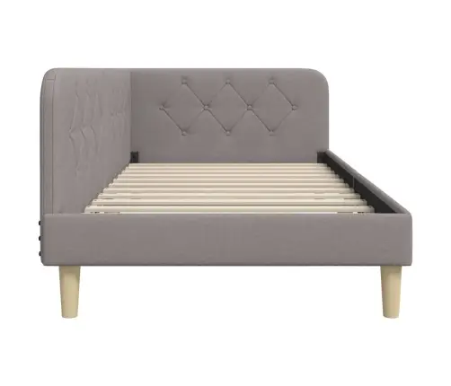 Kampinė Lovos Konstrukcija Taupe 90 X 190 Cm Audinys