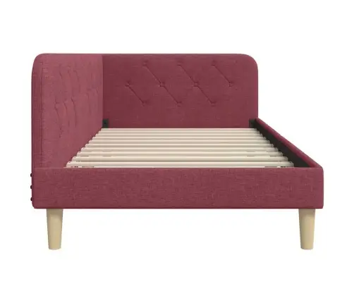 Stūra Gultas Rāmis Vīna Sarkans 100 X 200 Cm Audums Vidaxl