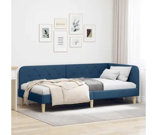Kampinė Lovos Konstrukcija Mėlyna 100 X 200 Cm Audinys