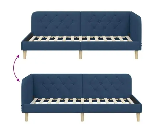 Kampinė Lovos Konstrukcija Mėlyna 100 X 200 Cm Audinys