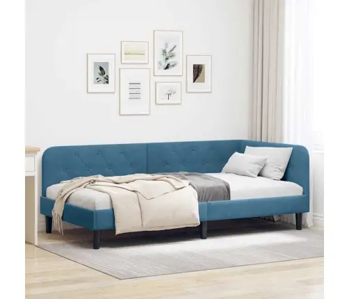 Nurgavoodi Raam Peaga Sinine 90 X 190 Cm Samet