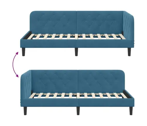 Nurgavoodi Raam Peaga Sinine 90 X 190 Cm Samet