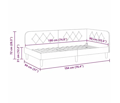 Nurgavoodi Raam Peaga Sinine 90 X 190 Cm Samet