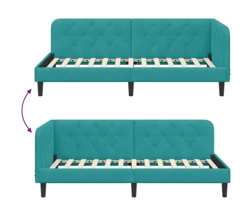 Nurgavoodi Raam Peaga Türkiis 90 X 200 Cm Samet