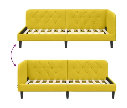 Nurgavoodi Raam Peaga Kollane 100 X 200 Cm Samet