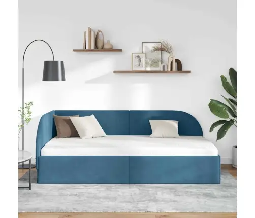 Kampinė Lovos Konstrukcija Su Galvūgalio Mėlyna 80 Cm X 200 Cm