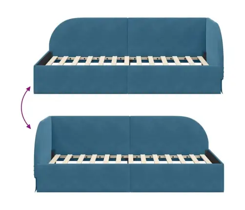 Nurgavoodi Raam Peaga Sinine 80 Cm X 200 Cm Polüester Ja Vineer