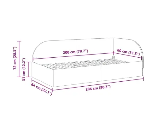 Kampinė Lovos Konstrukcija Tamsiai Pilka 80 Cm X 200 Cm Aksomas