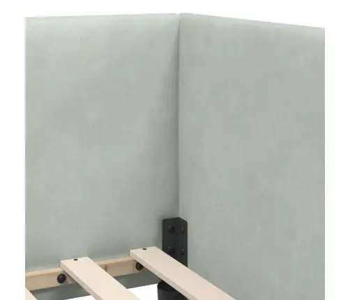 Stūra Gultas Rāmis Gaiši Pelēks 90 Cm X 190 Cm Audums Vidaxl