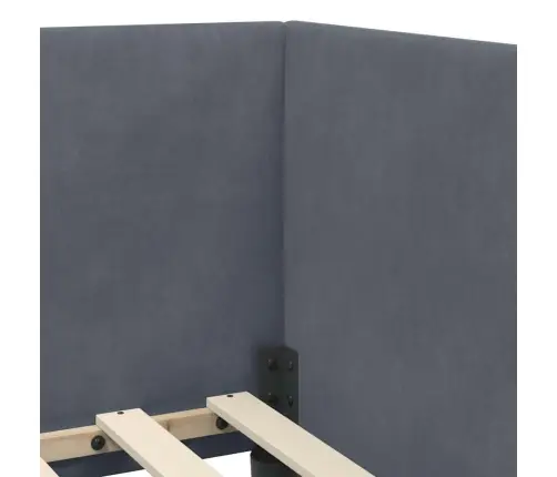 Stūra Gultas Rāmis Tumši Pelēks 90 Cm X 190 Cm Audums Vidaxl