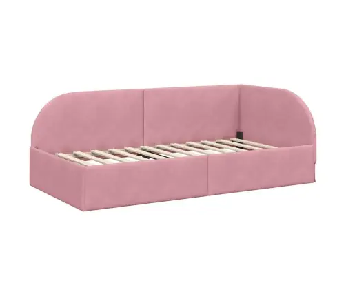 Kampinė Lovos Konstrukcija Rožinė 90 Cm X 190 Cm Aksomas