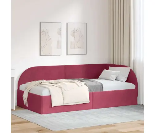 Kampinė Lovos Konstrukcija Vyno Raudona 90 Cm X 190 Cm