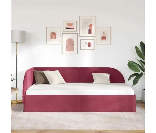 Kampinė Lovos Konstrukcija Vyno Raudona 90 Cm X 190 Cm
