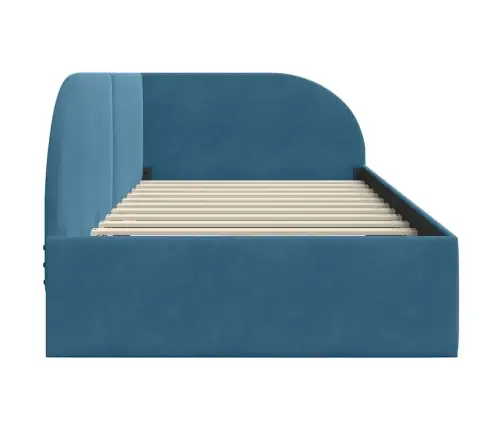 Kampinė Lovos Konstrukcija Su Galvūgalio Mėlyna 90 Cm X 200 Cm