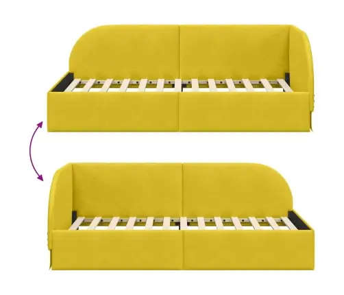 Nurgavoodi Raam Kollane 90 Cm X 200 Cm Polüester Ja Vineer