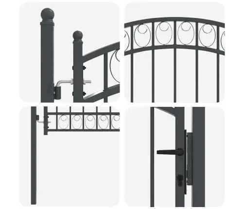 Žoga Vārti Pelēka 100 X 100 Cm Pulverkrāsots Tērauds Vidaxl