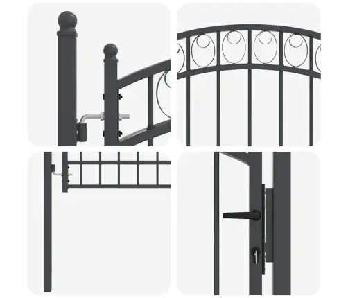 Žoga Vārti Pelēka 200 X 100 Cm Pulverkrāsots Tērauds Vidaxl