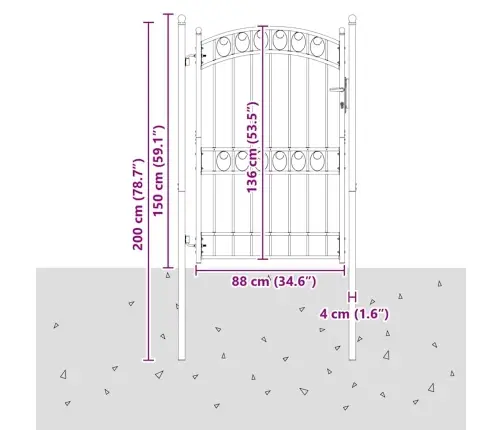 Žoga Vārti Pelēka 200 X 100 Cm Pulverkrāsots Tērauds Vidaxl