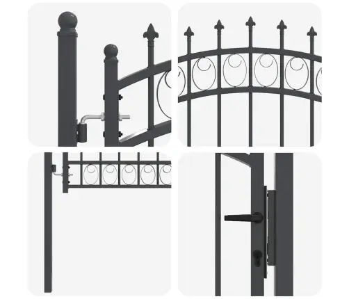 Žoga Vārti Ar Naglām Pelēka 100 X 100 Cm Pulverkrāsots Tērauds Vidaxl