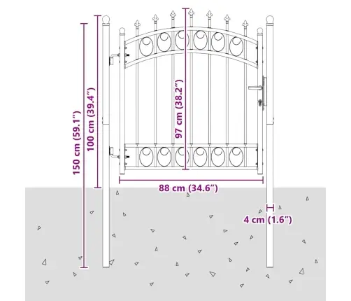 Žoga Vārti Ar Naglām Pelēka 100 X 100 Cm Pulverkrāsots Tērauds Vidaxl