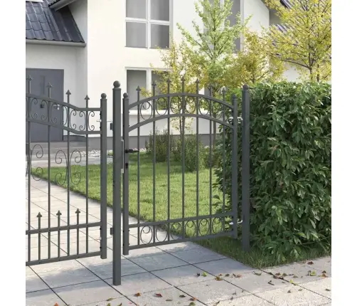 Aiavärav Okkadega Lukuga Hall 125 X 100 Cm Pulbervärvitud Teras