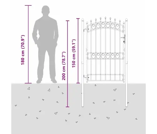 Žoga Vārti Ar Naglām Pelēka 200 X 100 Cm Pulverkrāsots Tērauds Vidaxl