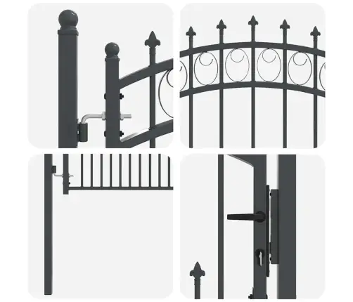 Aiavärav Okkadega Hall 100 X 100 Cm Pulbervärvitud Teras