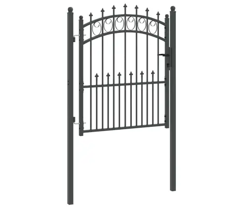 Vārti Ar Špīlēm Pelēka 125 X 100 Cm Pulverkrāsots Tērauds Vidaxl