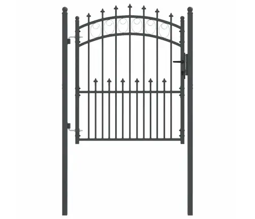 Vārti Ar Špīlēm Pelēka 125 X 100 Cm Pulverkrāsots Tērauds Vidaxl