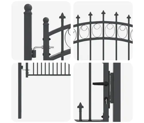 Aiavärav Okkadega Hall 150 X 100 Cm Pulbervärvitud Teras