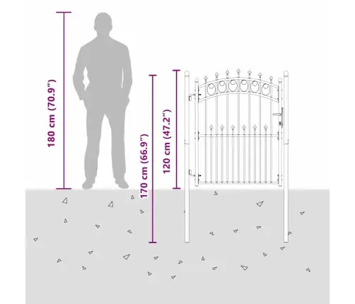 Aiavärav Okkadega Hall 150 X 100 Cm Pulbervärvitud Teras