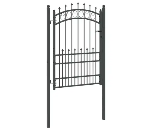 Vārti Ar Špīlēm Pelēka 170 X 100 Cm Pulverkrāsots Tērauds Vidaxl