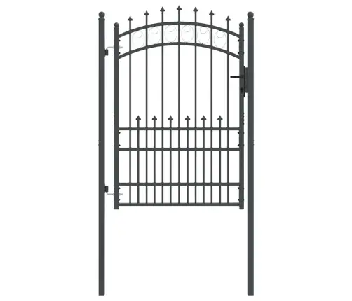 Vārti Ar Špīlēm Pelēka 170 X 100 Cm Pulverkrāsots Tērauds Vidaxl