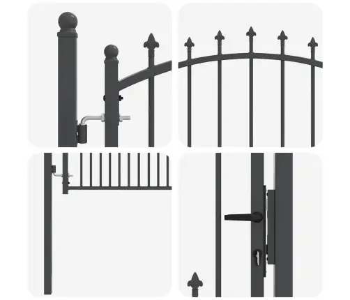 Žoga Vārti Ar Naglām Pelēka 125 X 100 Cm Pulverkrāsots Tērauds Vidaxl