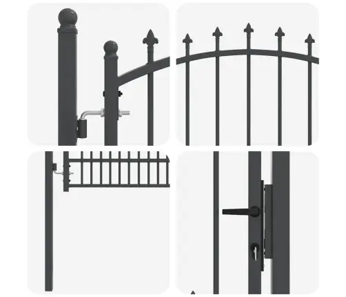 Žoga Vārti Ar Naglām Pelēka 200 X 100 Cm Pulverkrāsots Tērauds Vidaxl