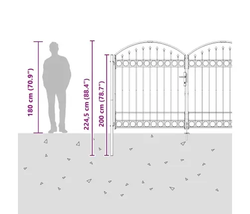 Žoga Vārti Ar Slēdzeni Pelēka 300 X 175 Cm Tērauds Vidaxl