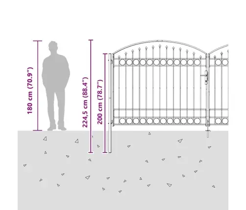 Tvora Su Užraktu Pilka 400 X 175 Cm Plienas