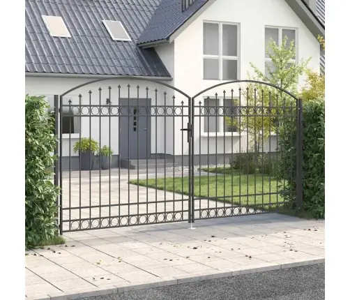 Žoga Vārti Ar Slēdzeni Pelēka 400 X 200 Cm Tērauds Vidaxl