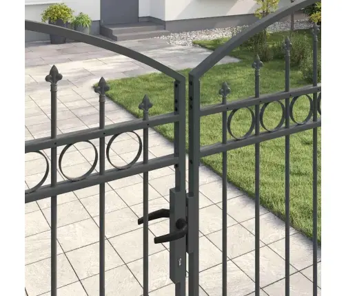 Žoga Vārti Ar Slēdzeni Pelēka 400 X 200 Cm Tērauds Vidaxl