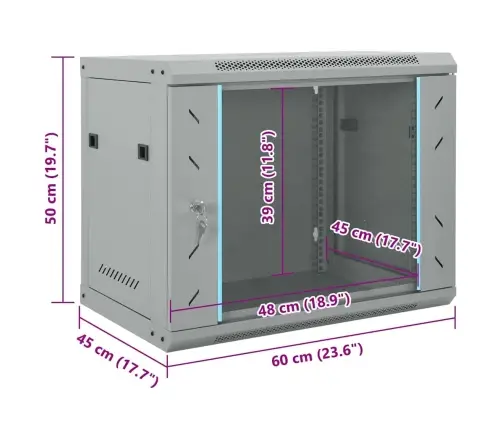 Tīkla Skapis Ar Uzglabāšanu Pelēka 60 X 45 X 50 Cm Tērauds Vidaxl