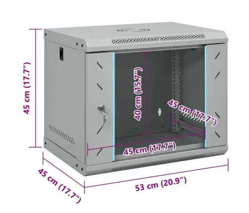 Tīkla Skapis Ar Uzglabāšanu Pelēka 53 X 45 X 45 Cm Tērauds Vidaxl
