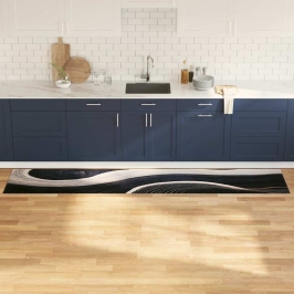 Virtuves Paklājs Art Deco Melna 300 X 60 Cm Samts Vidaxl