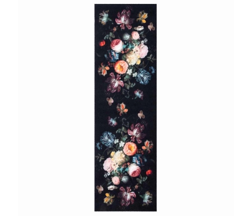 Virtuves Paklājs Ziedu Raksts Ziedi 45 X 150 Cm Samts Vidaxl