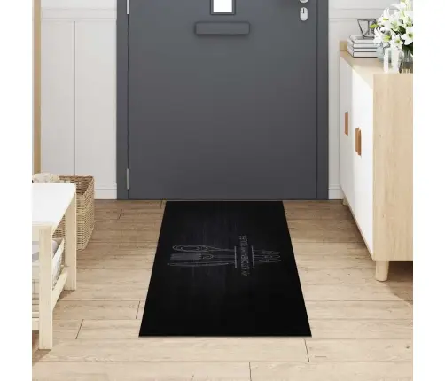 Virtuves Paklājs Melna 180 X 60 Cm Samts Vidaxl