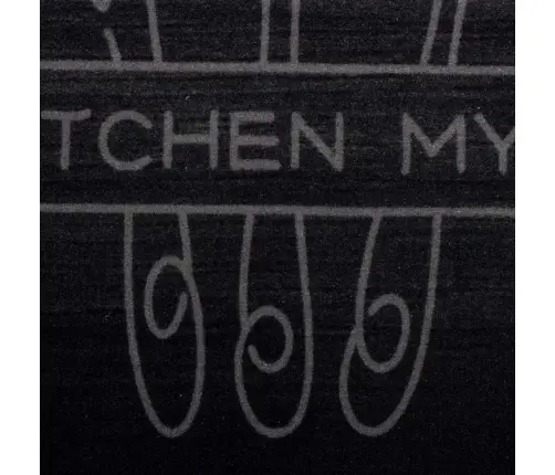 Virtuves Paklājs Melna 180 X 60 Cm Samts Vidaxl