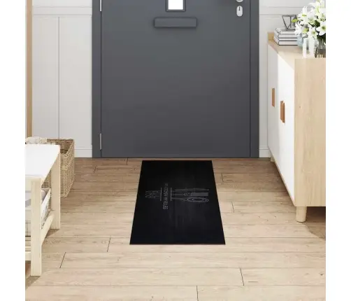 Virtuves Paklājs Melna 150 X 45 Cm Samts Vidaxl