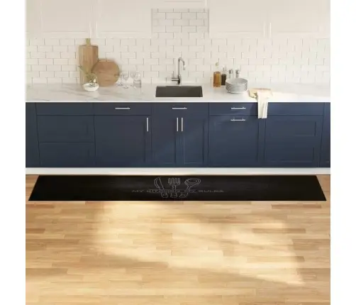 Virtuves Paklājs Melna 300 X 60 Cm Samts Vidaxl