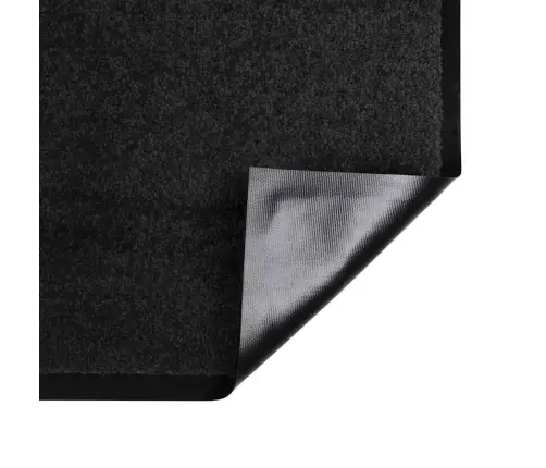 Durvju Paklājs Melna 80 X 120 Cm Teddy Audums Vidaxl