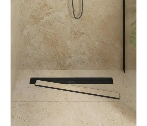 Dušas Noteka 2-In-1 Ar 360° Sūkni Melna 80 Cm Vidaxl