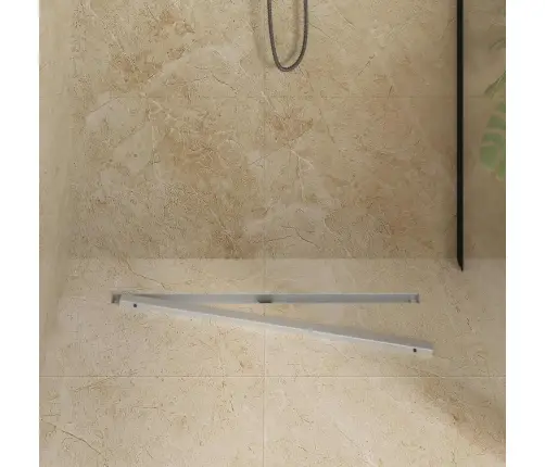 360° Dušas Notekcaurule Ar Plānu Modeli Sudraba 80 Cm Vidaxl